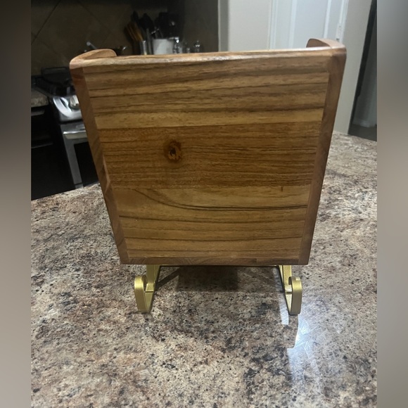 Wooden Sleigh with Gold Accents - Picture 4 of 4